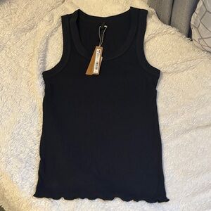 SKIMS Black Sleeveless Ribbed Tank